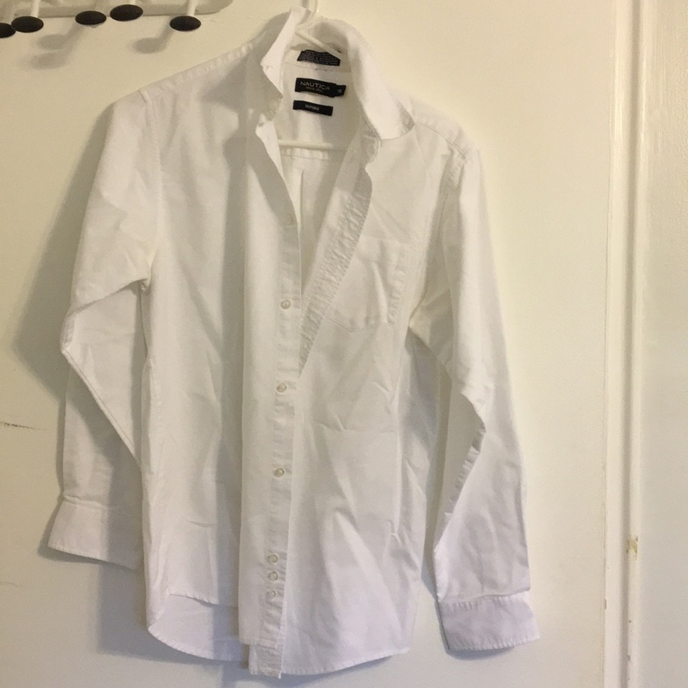 Nautica white oxford button down dress shirt